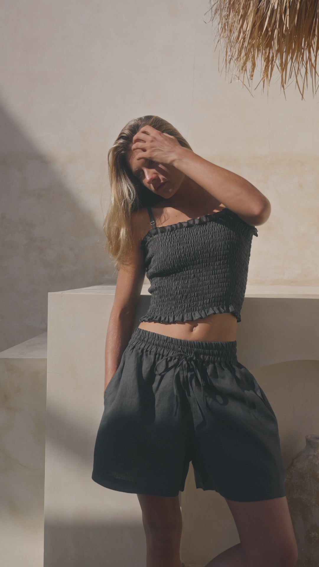 Load video: Cocos Linen Top Driftwood