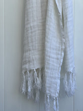 Load image into Gallery viewer, Audrey Throw Optic White Mesh Stonewashed Heavy 100% Linen
