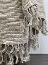 Load image into Gallery viewer, Oriel Ombre Linen Throw  Natural &amp; White
