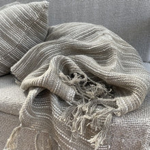 Load image into Gallery viewer, Oriel Ombre Linen Throw  Natural &amp; White
