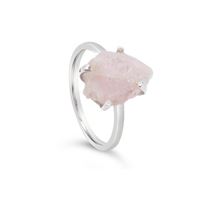 S&S Sterling Silver Ring Raw Quartz Rough Claw