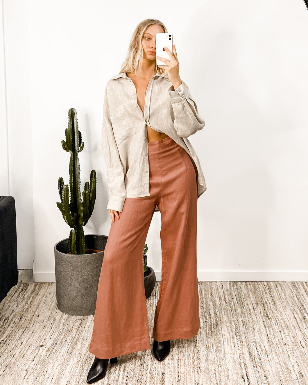 Oversized Linen Shirt Natural