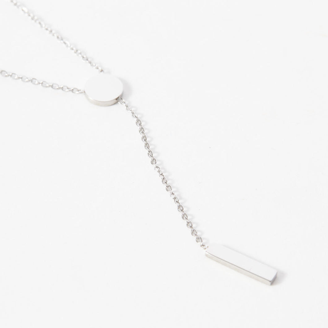 Dainty Bar Necklace With Discs - Desert to Ocean