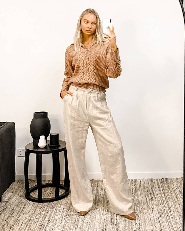 Castaway Pant Oatmeal 100% Linen