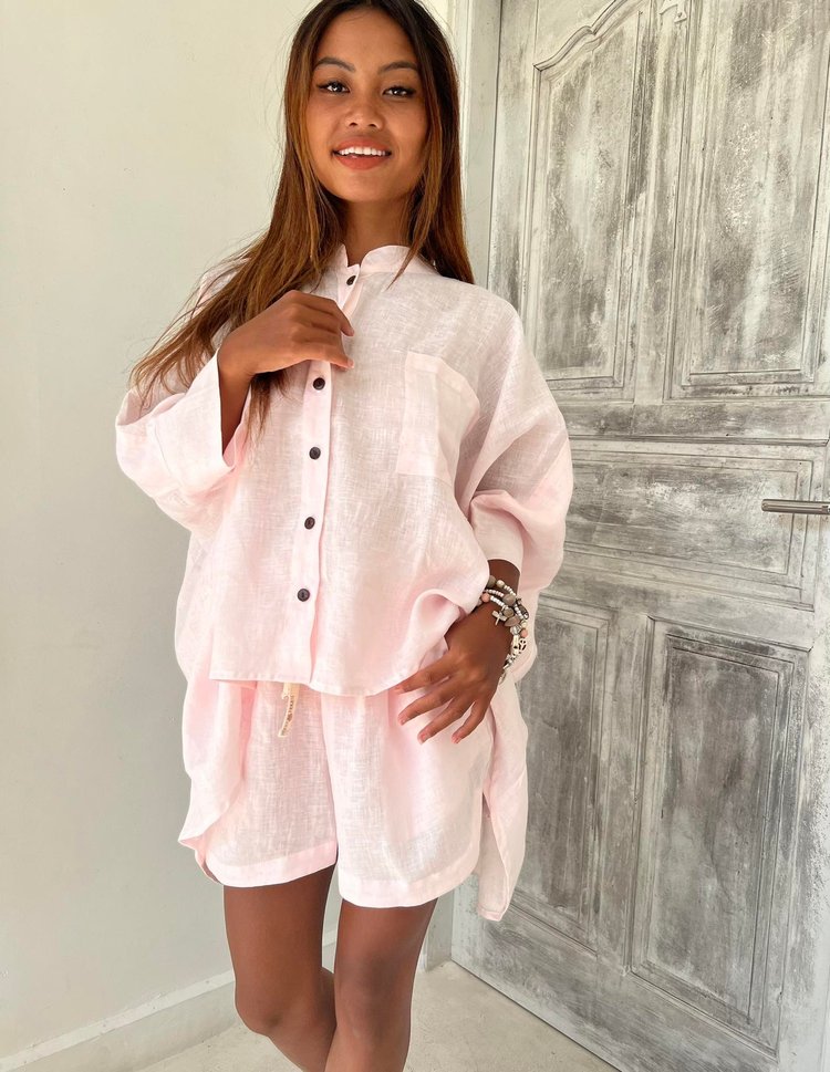 Claudia Linen Shirt Baby Pink