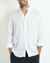 Load image into Gallery viewer, 100% Linen Shirt Long Sleeve White

