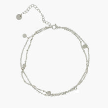Load image into Gallery viewer, Dainty Double Chain Anklet Disc Charms
