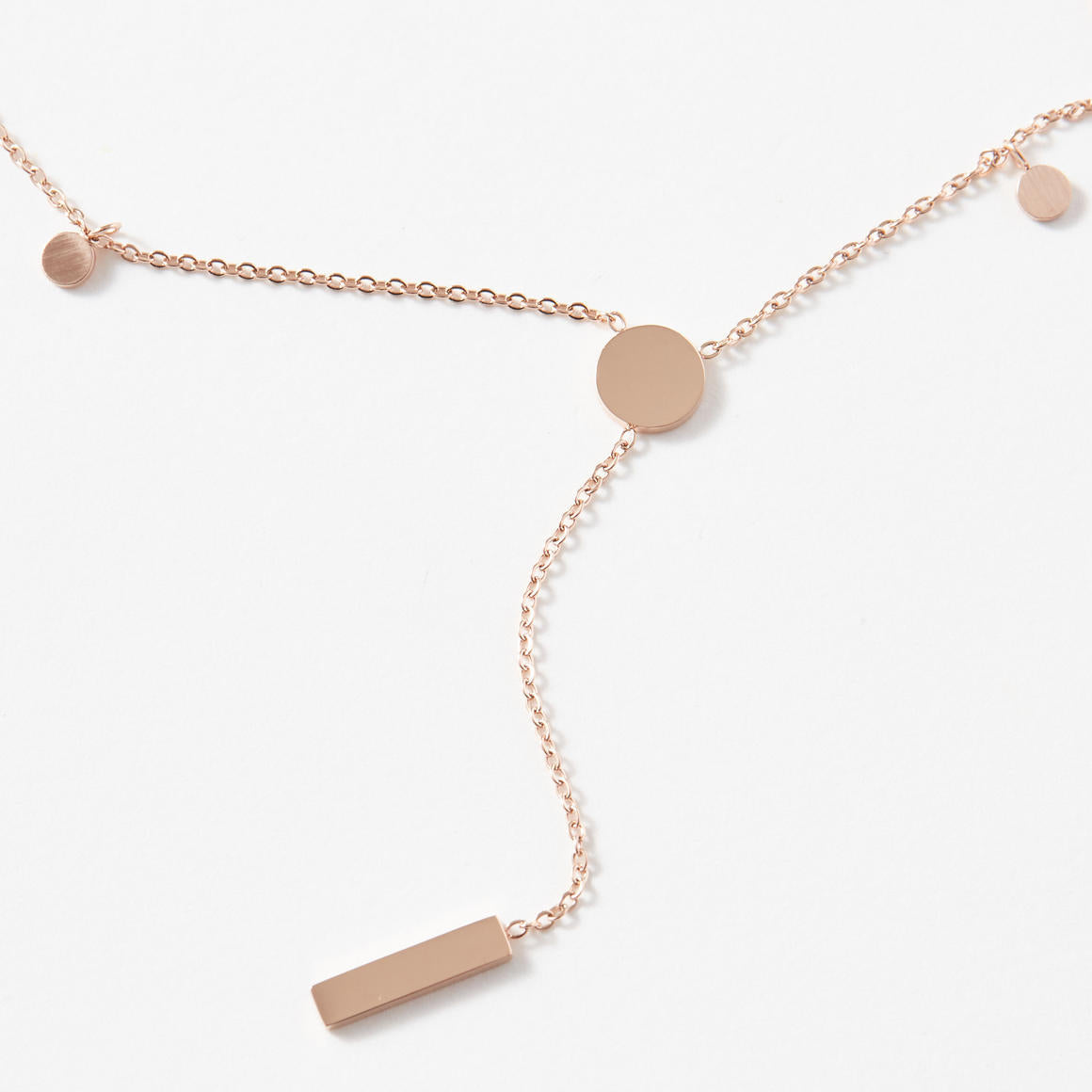 Dainty Bar Necklace With Discs - Desert to Ocean