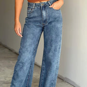 Wide Leg Crop Jean Mid Blue