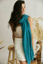 Load image into Gallery viewer, French Riviera 100% Cotton Scarf Teal 2m x 1m
