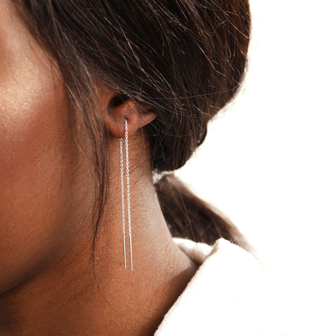 Fine Ingot Threader Earrings - Desert to Ocean