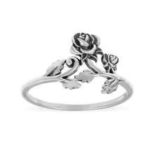 Load image into Gallery viewer, Fallen Roses Silver Ring
