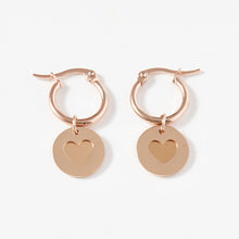 Load image into Gallery viewer, Heart Hoop Earrings
