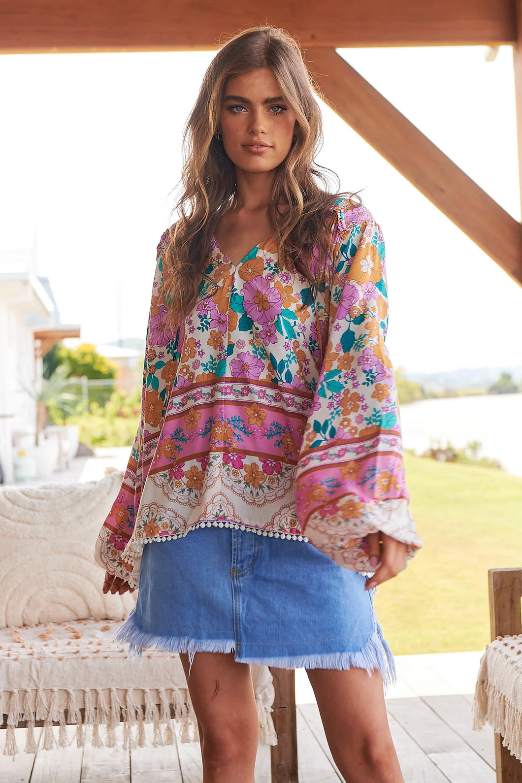 Lilia Print Rue Top