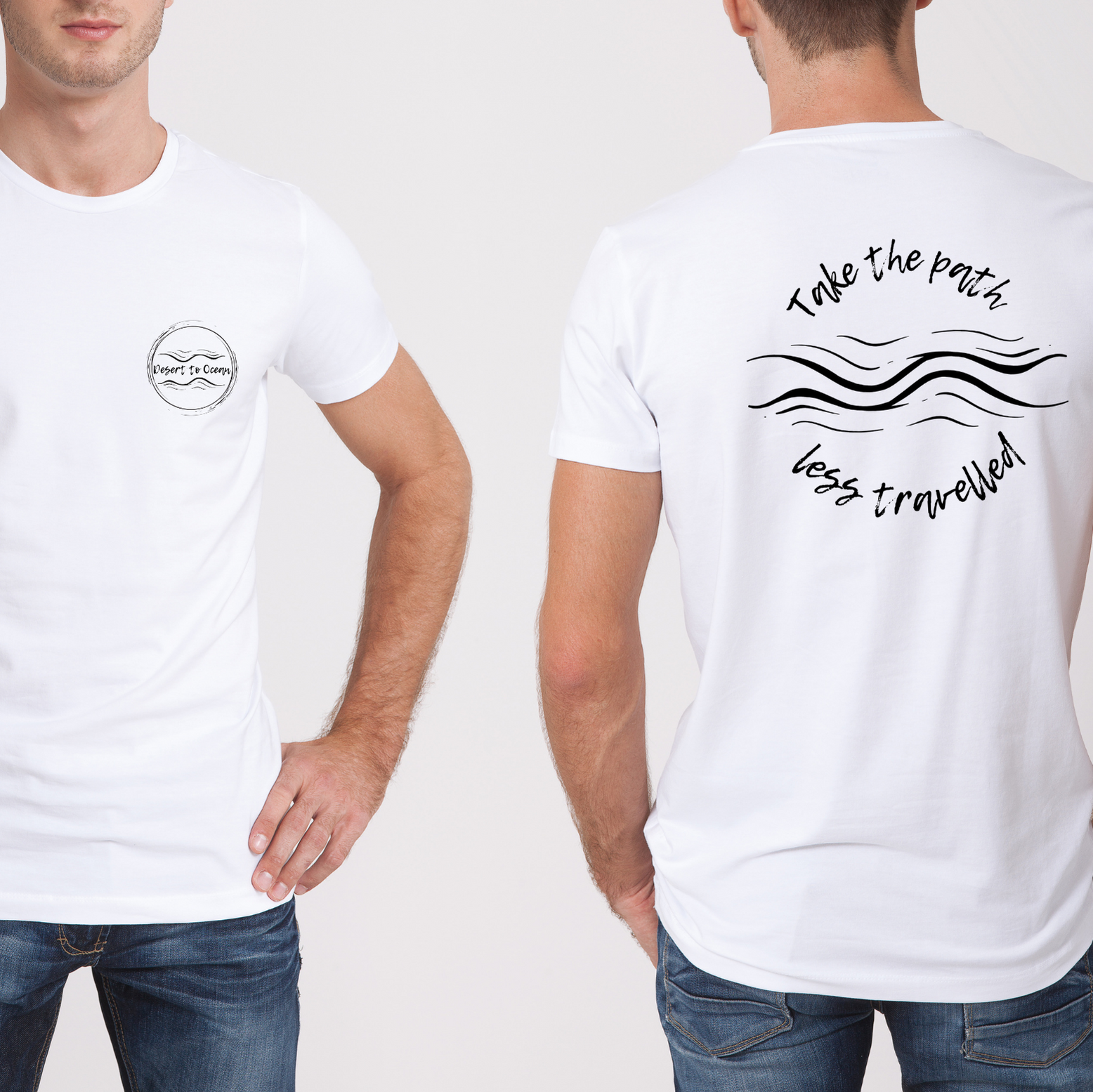 Path Less Travelled Men's Organic T-shirt - Desert to Ocean