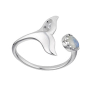 Whale Tail Moonstone Ring - Desert to Ocean