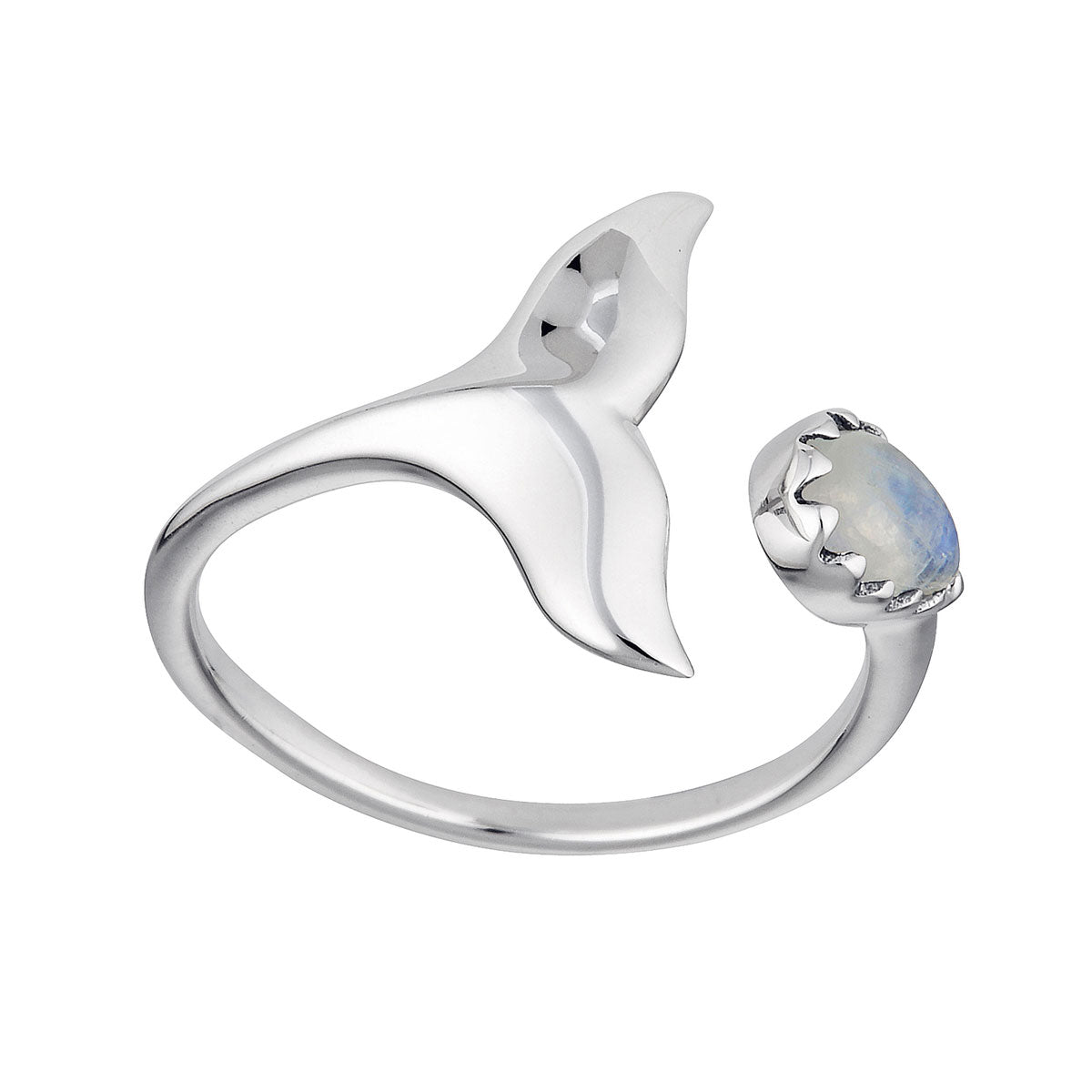Whale Tail Moonstone Ring - Desert to Ocean