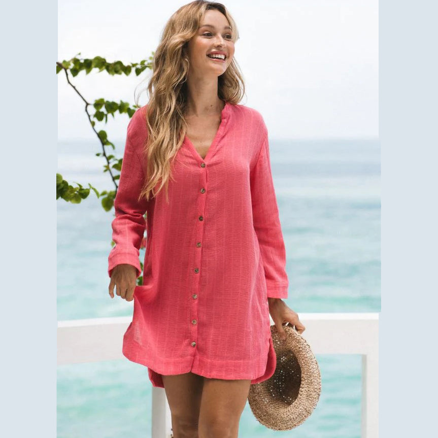 Soleil Cotton Shirt Watermelon