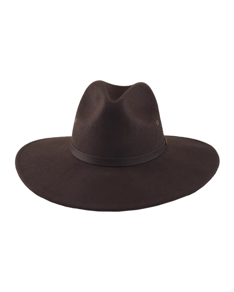 Wide Brim Ratatat 100% Wool Felt Hat Chocolate