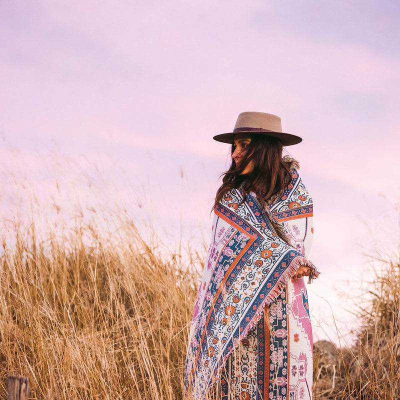 'Strawberry Fields' Woven Picnic Rug/Throw