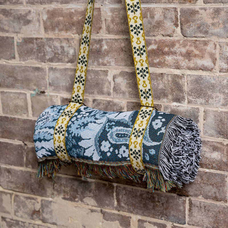 Cotton Carry Strap Blanket, Rug, Towel, Yoga Mat