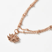 Lotus Charm Ball Chain Bracelet