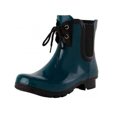 ROMA CHELSEA Lace Up Rain Boot in Teal