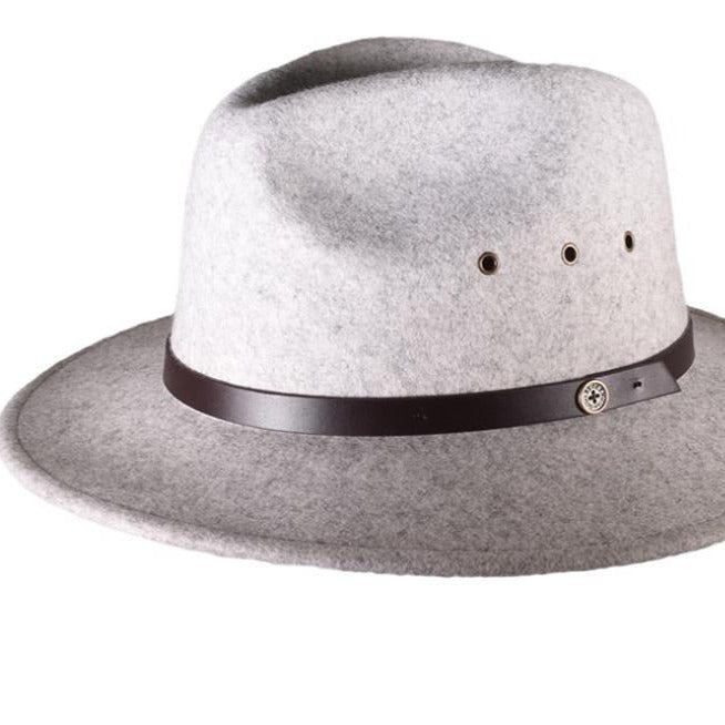Crushable Ratatat Mottle Grey 100% Wool Felt Hat