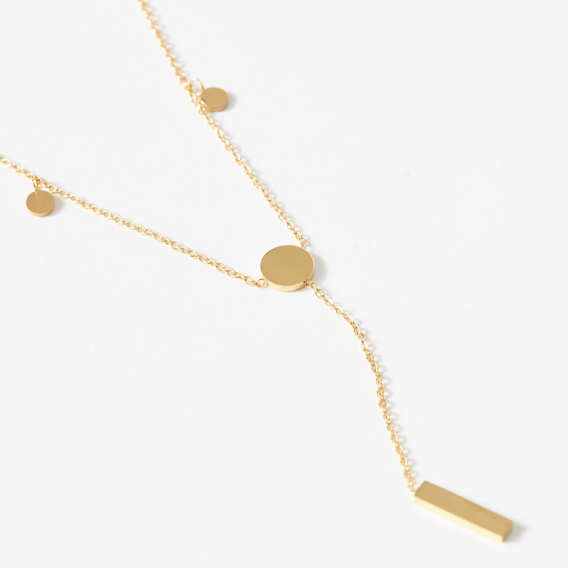 Dainty Bar Necklace With Discs - Desert to Ocean