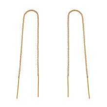 Load image into Gallery viewer, Fine Gold Ingot Threader Earrings
