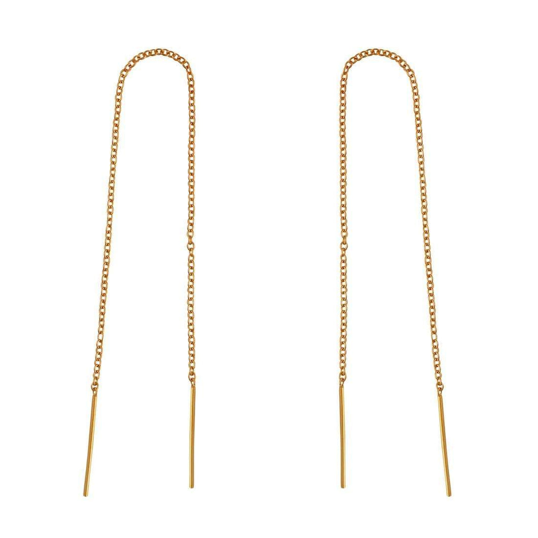 Fine Gold Ingot Threader Earrings