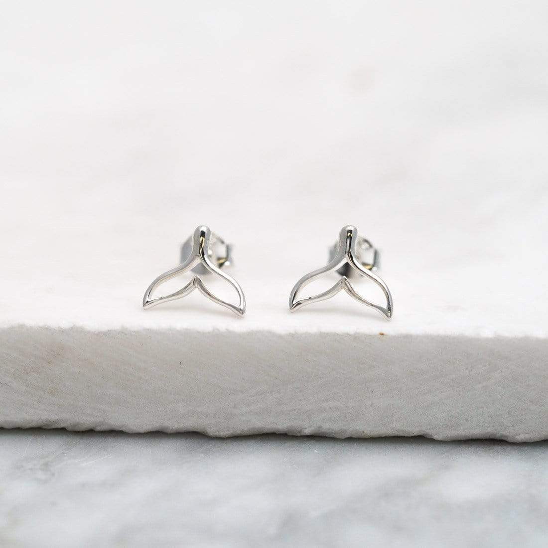 Minke Whale Tail Stud Earrings
