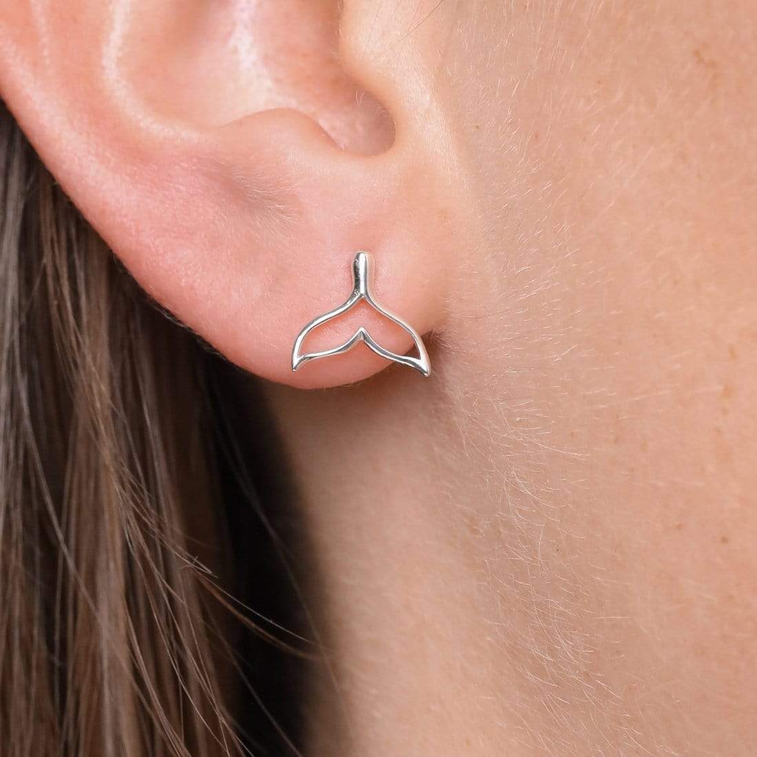Minke Whale Tail Stud Earrings