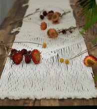 Load image into Gallery viewer, Boho Macramé Table Runner w Cotton Pouch
