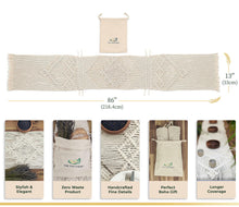 Load image into Gallery viewer, Boho Macramé Table Runner w Cotton Pouch
