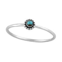 Load image into Gallery viewer, Dainty Beaded Turquoise Flower Ring
