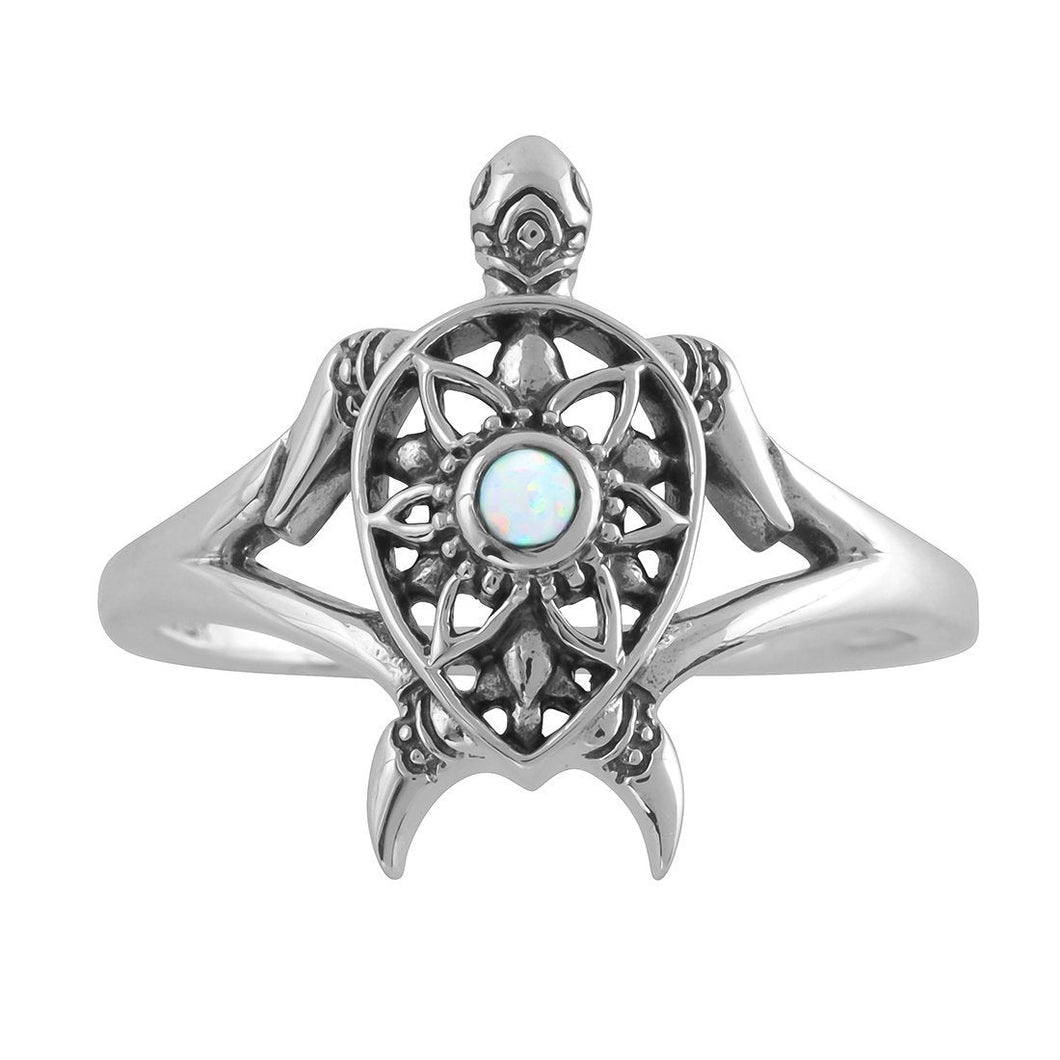 Enlightened Opal Spirit Turtle Ring