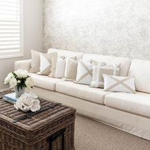 Load image into Gallery viewer, Eastwood White &amp; Jute Cross Cushion 50cm x 50cm
