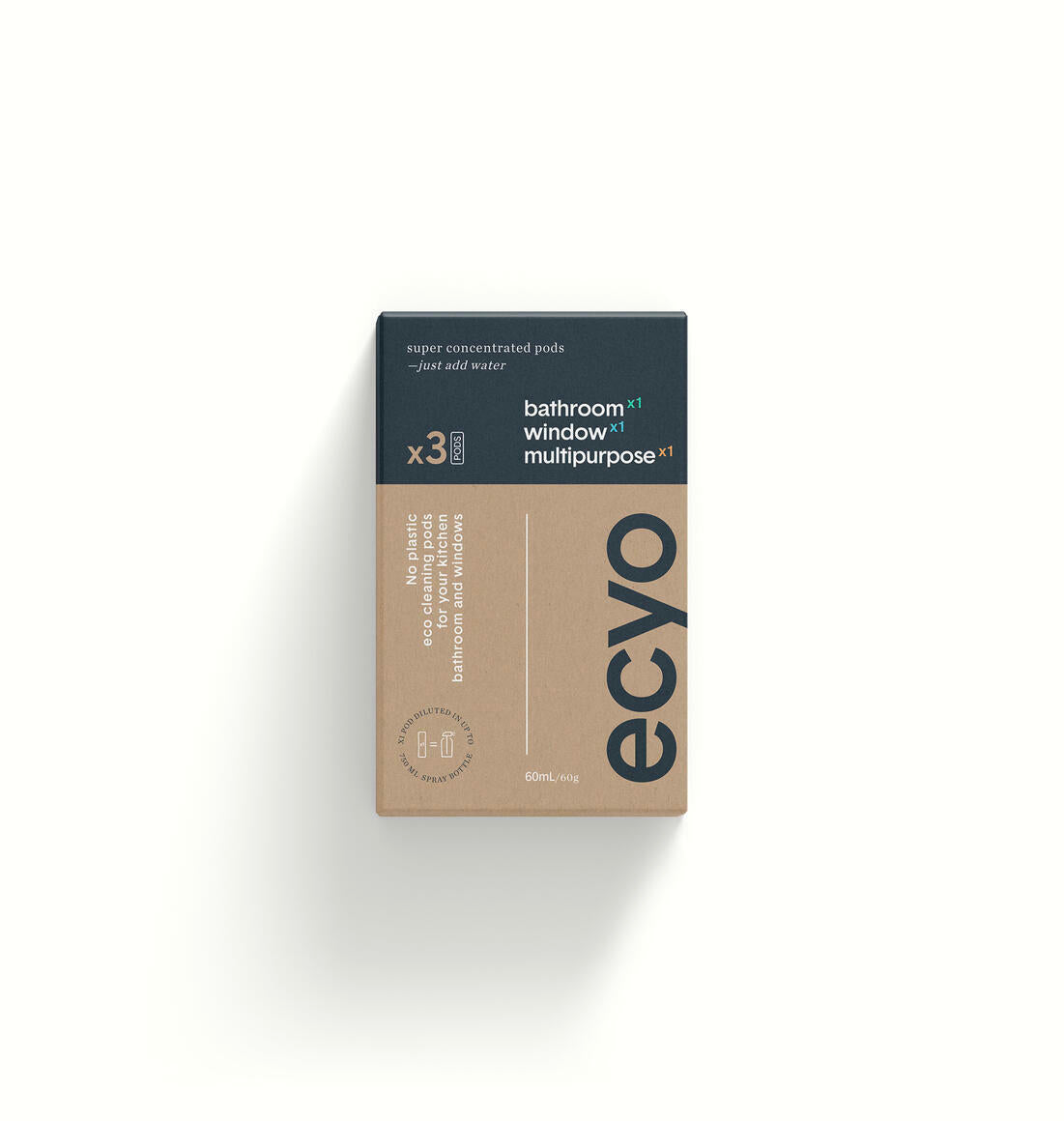 Ecyo Mix Pack (Multipurpose, Window And Bath Pods) Cleaning Pods 3 Pack - Desert to Ocean